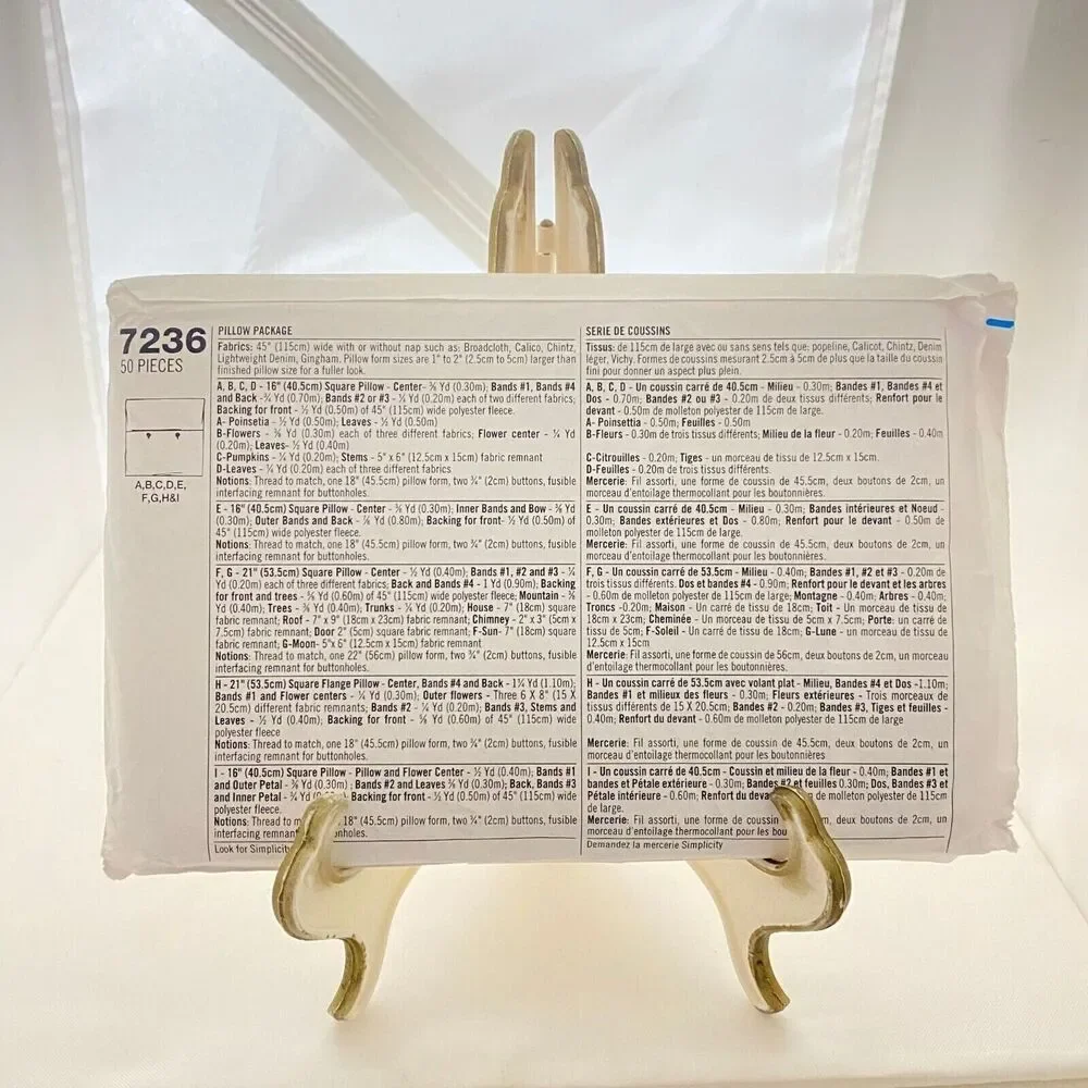 #7236 Simplicity Home Decorating Pillow Cases Sewing Pattern.